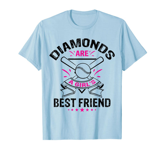 Diamonds are a Girl's Best Friend TShirt | Baseball Team Tee T-Shirt