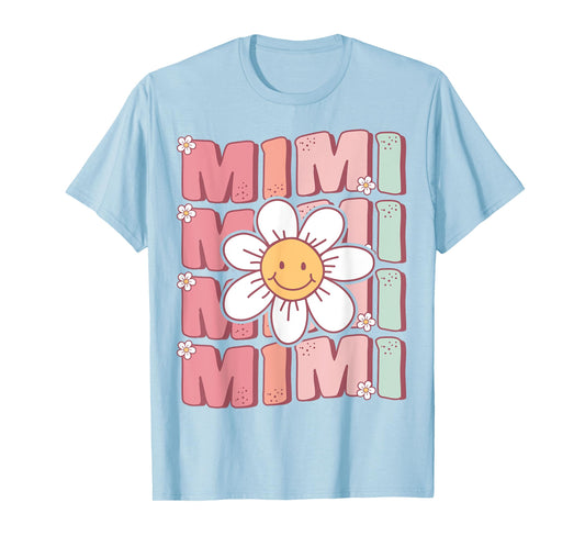 Cute Groovy Mimi 70s Family Birthday Party Daisy Flower T-Shirt