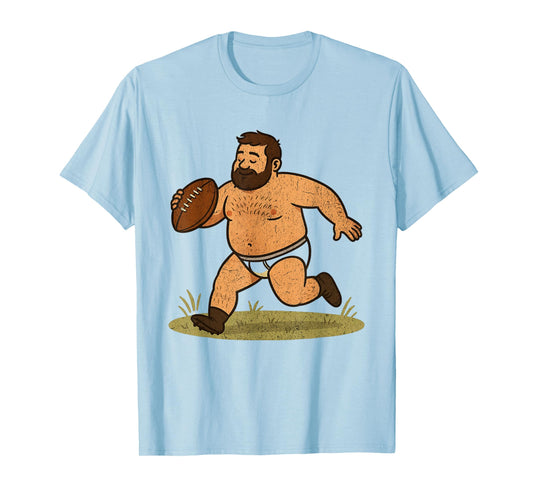 Chubby Rugby Bear in Tighty Whities Queer Art Style T-Shirt