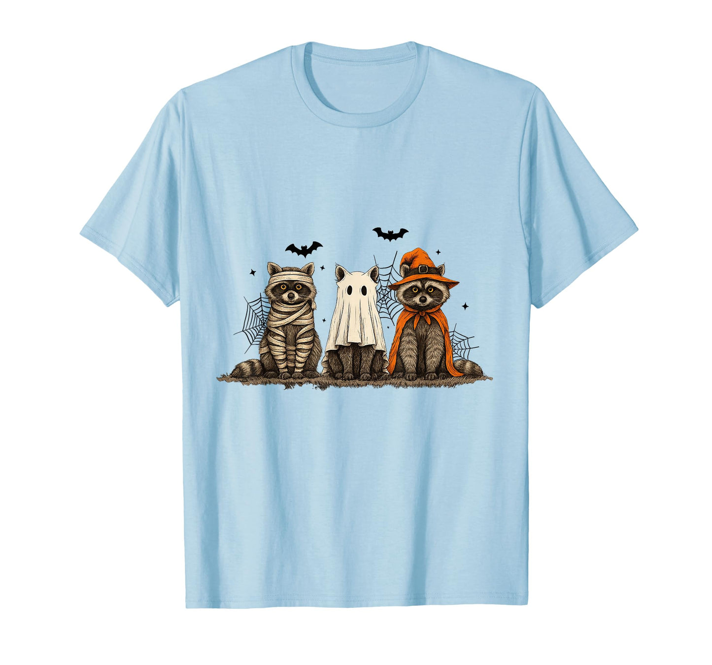 Cute Spooky Halloween Raccoons Men Women Kids Funny Raccoon T-Shirt