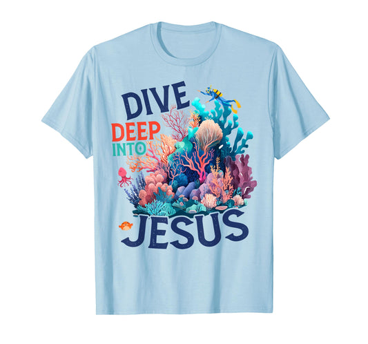 Dive Deep Into Scuba VBS 2024 Bible School Jesus Christian T-Shirt