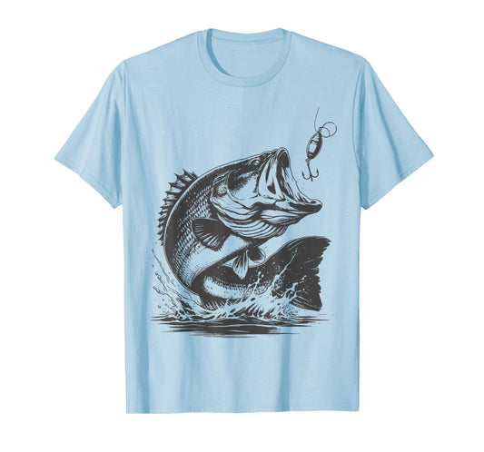 Vintage Bass Fishing Fishing Graphic Large Mouth Bass Fish T-Shirt