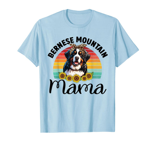 Vintage Bernese Mountain Mama Dog Lovers Floral Mother's Day T-Shirt for Men Women Kids