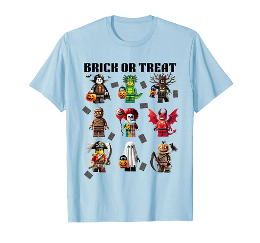 Building Bricks Halloween Brick Or Treat Costume Monsters T-Shirt