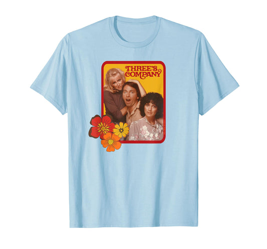 Jack & Janet & Chrissy Three's Company Retro Floral Graphic T-Shirt