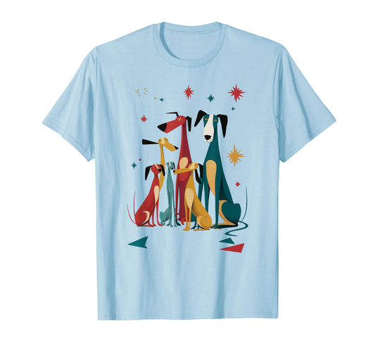 Vintage Retro Mid-Century Long Neck Dogs 50s 60s Style T-Shirt