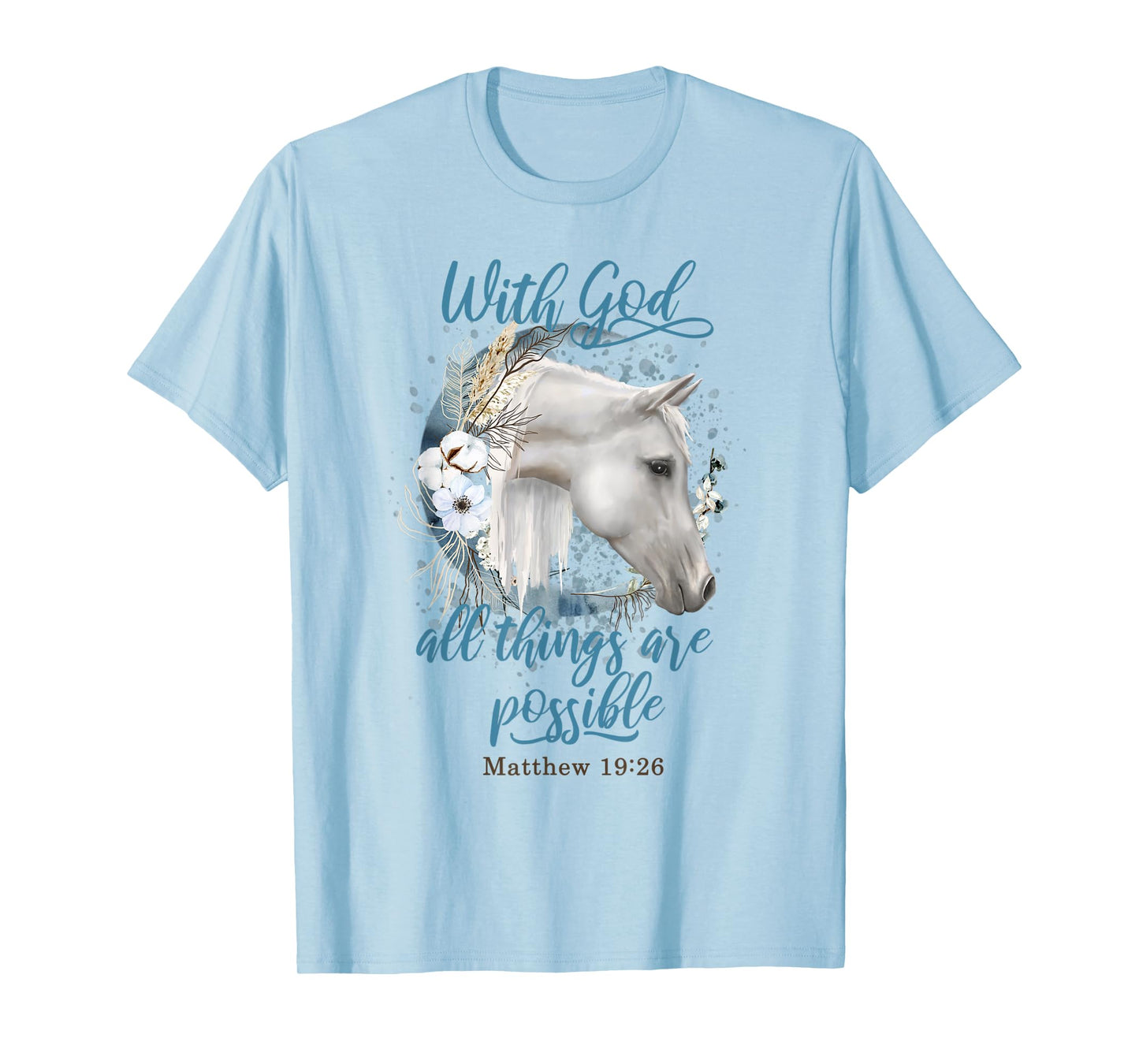 Horse Flowers Horseback Riding Christian Horse Owner T-Shirt