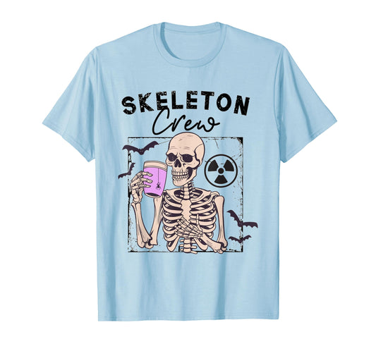 Radiology Halloween Xray Tech Skeleton Coffee Crew CT Tech T-Shirt