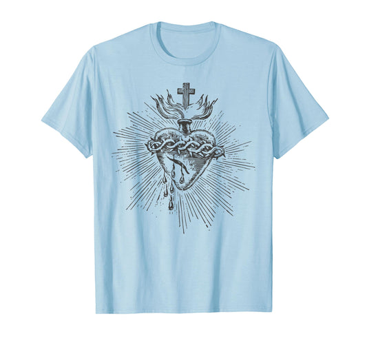 Devotion to the Sacred Heart of Jesus Vintage Catholic Art T-Shirt
