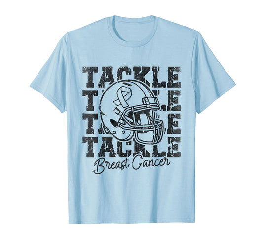 Tackle Football Pink Ribbon Breast Cancer Awareness Women T-Shirt