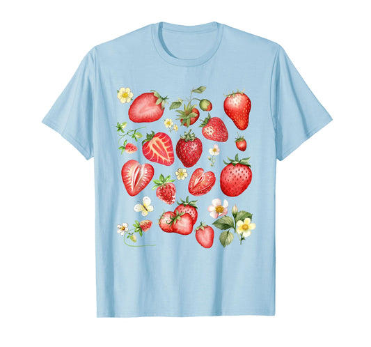 Boho Vintage Strawberry Festival Gift for Berry Fruit Lovers T-Shirt