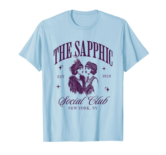 Subtle Lesbian Pride Sapphic Social Club WLW Femme Bisexual T-Shirt
