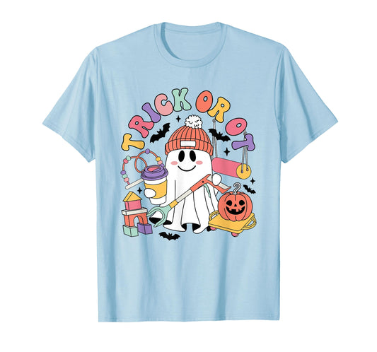 Trick Or OT Occupational Therapist Ghost Halloween Women Men T-Shirt