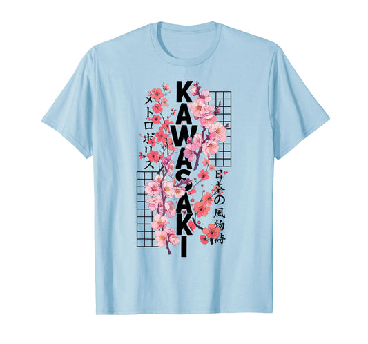 Kawasaki City 80s Retro Cherry Blossom Japan Kawasaki T-Shirt