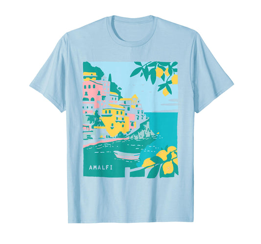 Amalfi Coast Italy Retro Vintage Lemon Travel Souvenir T-Shirt