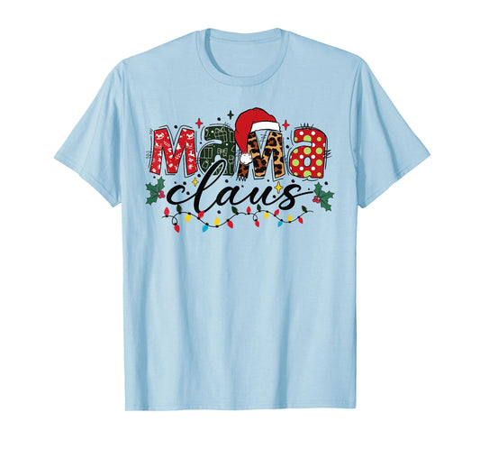 Mama Claus Christmas Pajama Santa Claus Family Matching T-Shirt
