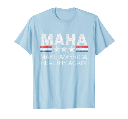 MAHA Make America Healthy Again Vintage Patriotic Anti Vax T-Shirt