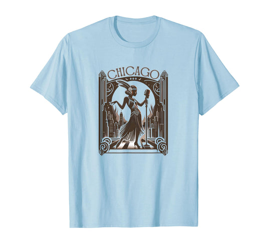 Chicago Jazz Art Deco 1920s Musical Theatre Musicals Flapper T-Shirt
