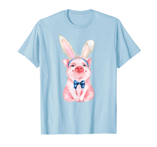 Adorable Easter Pig with Easter Bunny Ears - Easter Pig T-Shirt