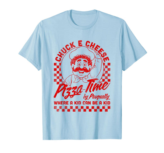 Chuck E. Cheese Pizza Time By Pasqually Vintage Chest Logo T-Shirt