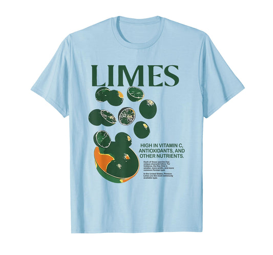 Retro Vintage Limes Graphic Vegetables Lemon Women and Men T-Shirt
