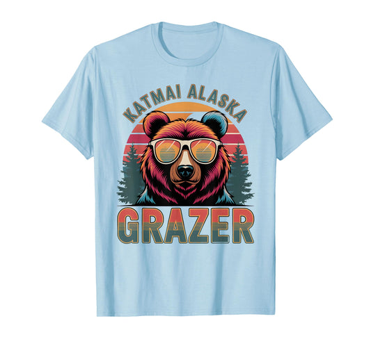 Funny Katmai Alaska Grazer Vintage Fat Bear Week 2025 T-Shirt