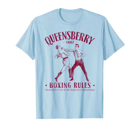 Distressed Vintage Boxing T-Shirt - Queensbury Boxing Rules T-Shirt