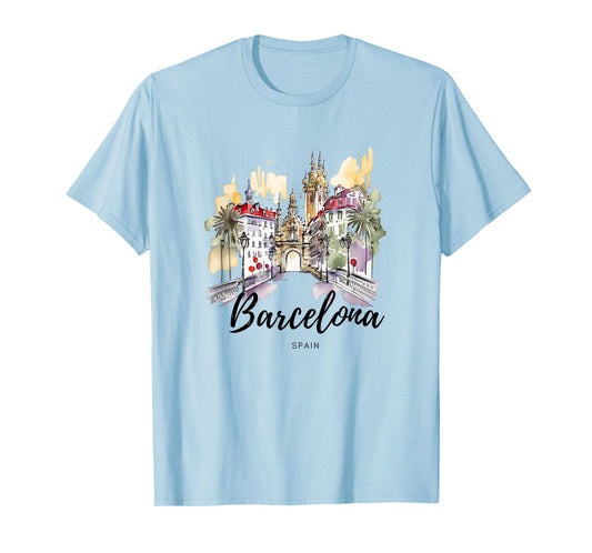 Vintage Spain Barcelona City Espana Souvenir Spain T-Shirt