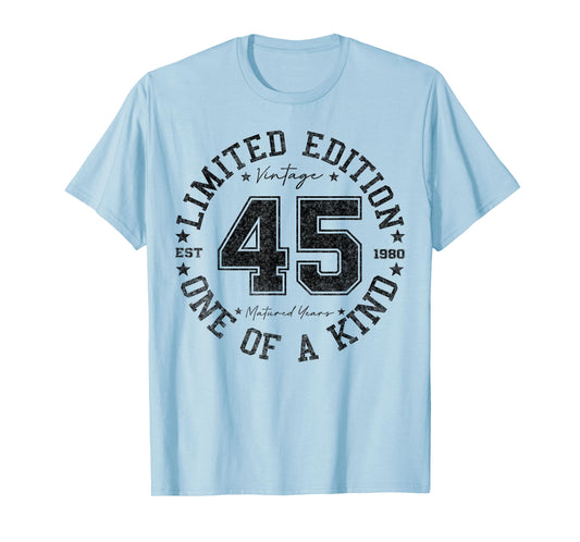 45 Year Old Gifts Vintage 1980 Limited Edition 45th Birthday T-Shirt