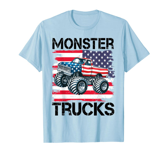 Monster Truck for Toddlers, Kids Monster Truck Retro Vintage T-Shirt