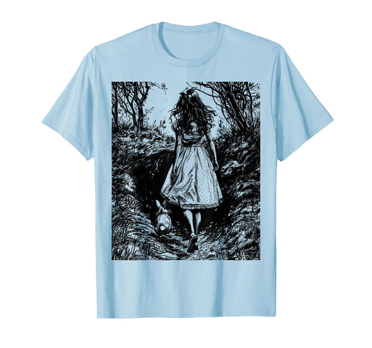 Alice in Wonderland - Down the Rabbit Hole Fantasy Vintage T-Shirt