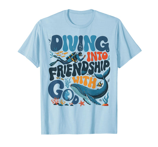 Diving Into Friendship With God Beach Scuba VBS 2025 T-Shirt