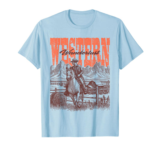 Vintage Cowboy Cowgirl Country & Western Wild West Horse T-Shirt