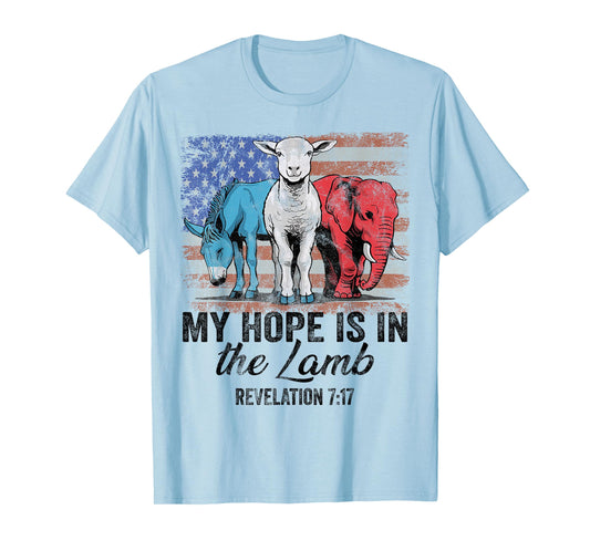vintage My Hope is in the lamb Scripture Elephant Donkey T-Shirt