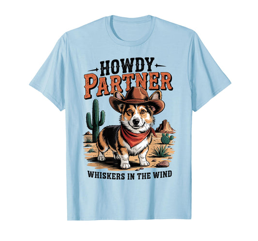 Howdy Partner Cowboy Corgi Vintage Gifts For Men Women Kid T-Shirt