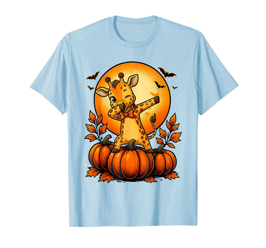 Dabbing Giraffe Lovers Pumpkin Halloween Fall Autumn Season T-Shirt