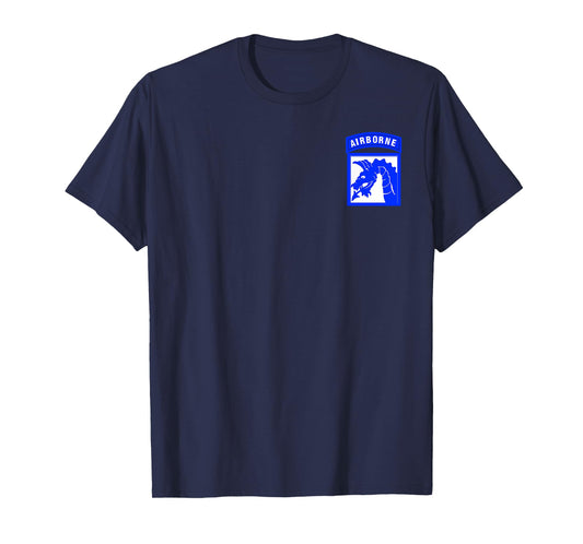Eads Designs XVIII 18th Airborne Corps Army Military Veteran PT Black Unisex-Adults Small Classic Fit Short Sleeve T-Shirt