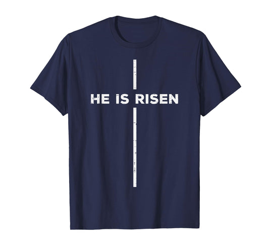 Easter He is Risen Cross Jesus Religious Men Women Kids Teen T-Shirt