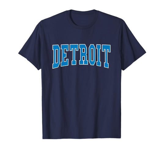 Graphic Apparel Co. - DETROIT - Black Classic Fit Unisex Adult T-Shirt - Small - Short Sleeve - Letter Print - Throwback Design