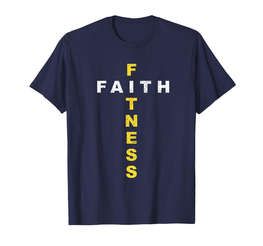 Active-Faith Mens Fitness Cross Christian Workout Modern Gym T-Shirt