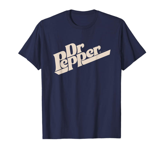 Dr. Pepper Cream Vintage Diagonal Soda Label T-Shirt