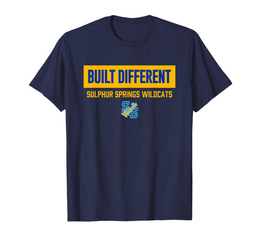 Sulphur Springs Wildcats Logo Built Different HS T-Shirt