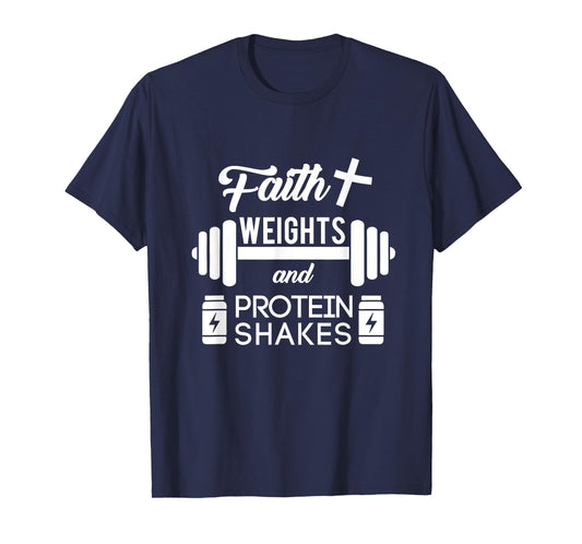 Faith Weights Christian Gym Weightlifting Workout Shirt T-Shirt