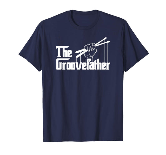 The Groovefather Vintage Drums Drumming Band Drummer T-Shirt