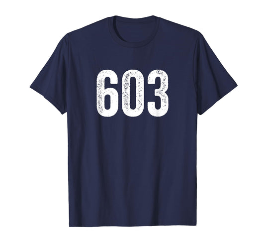 603 distressed New Hampshire area code T-shirt T-Shirt