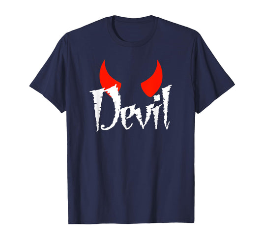 Devil Halloween Matching Couple Girlfriend T-Shirt