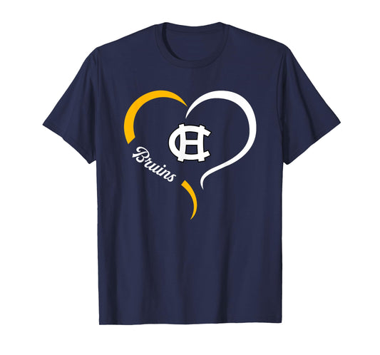 Central Hardin Bruins Logo Half Heart Slogan HS T-Shirt