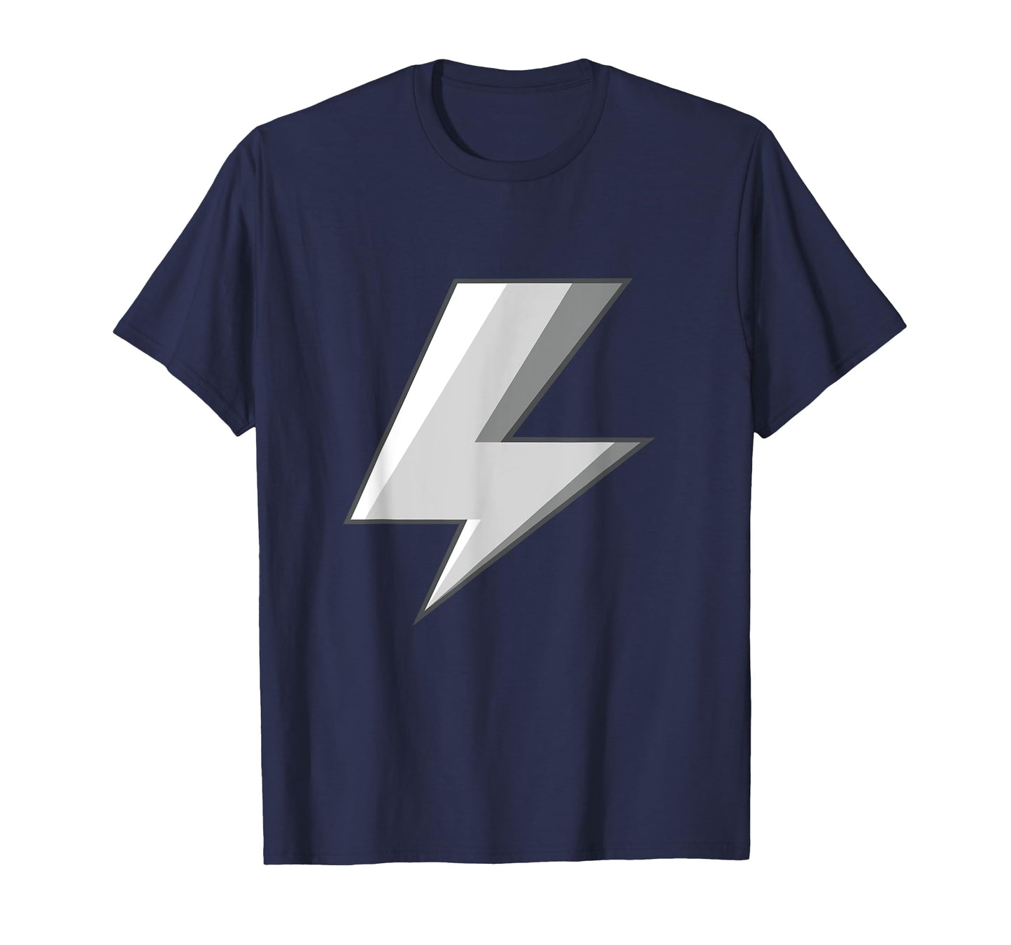 Lightning Bolt White Grey Graphic Tee Easy Halloween Costume T-Shirt