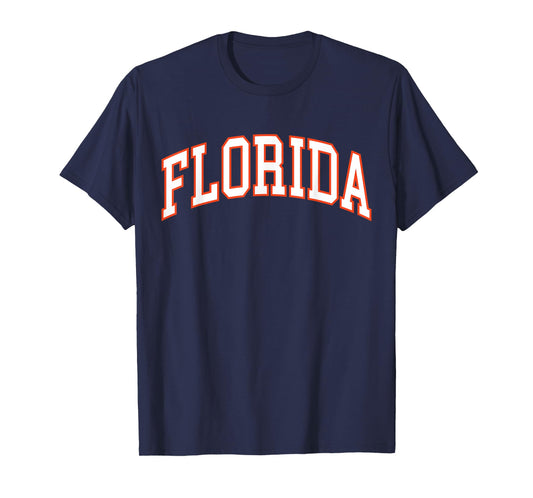 Vintage Florida Men Florida Women Retro Blue Orange FL Tee T-Shirt