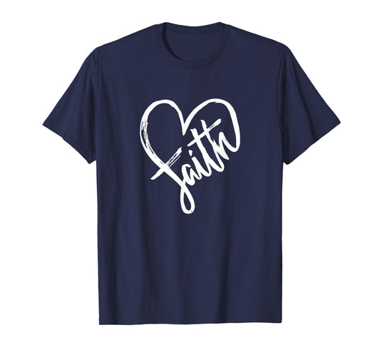 Faith Heart Love Religion - Jesus Believer Belief Crucifix T-Shirt